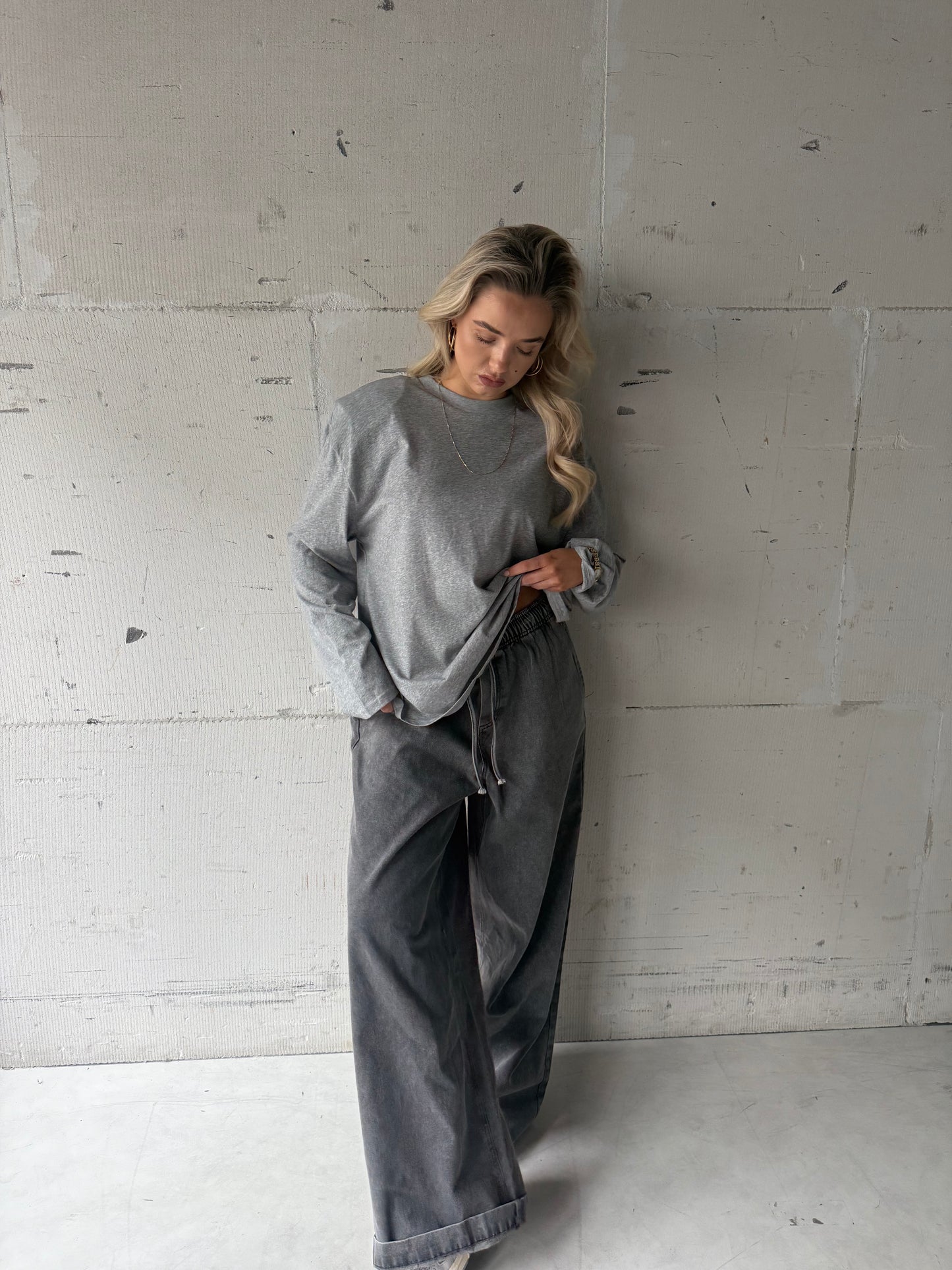 Shirt schoudervulling grijs