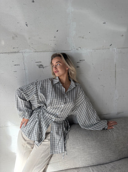 Blouse met vierkant ruitje