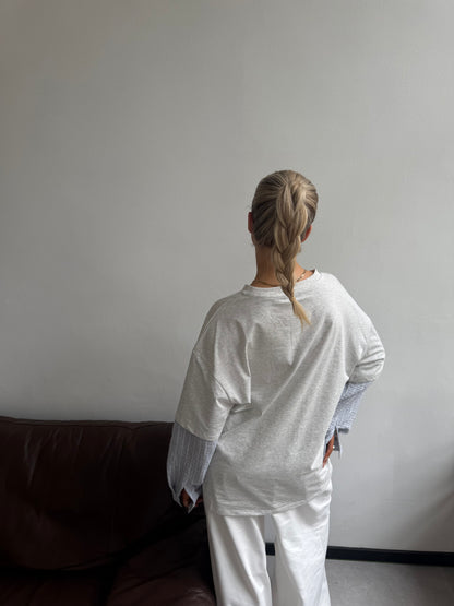 Grijs shirt met blouse