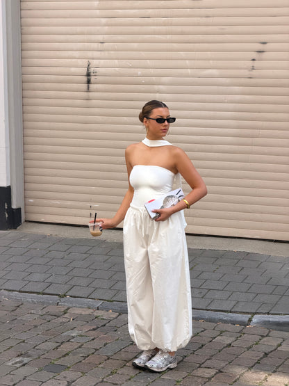 Strapless sjaal top wit