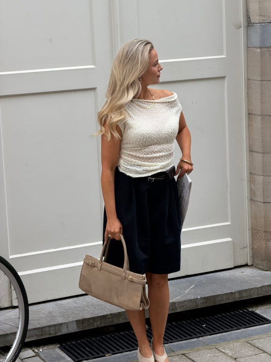 Tas beige suède