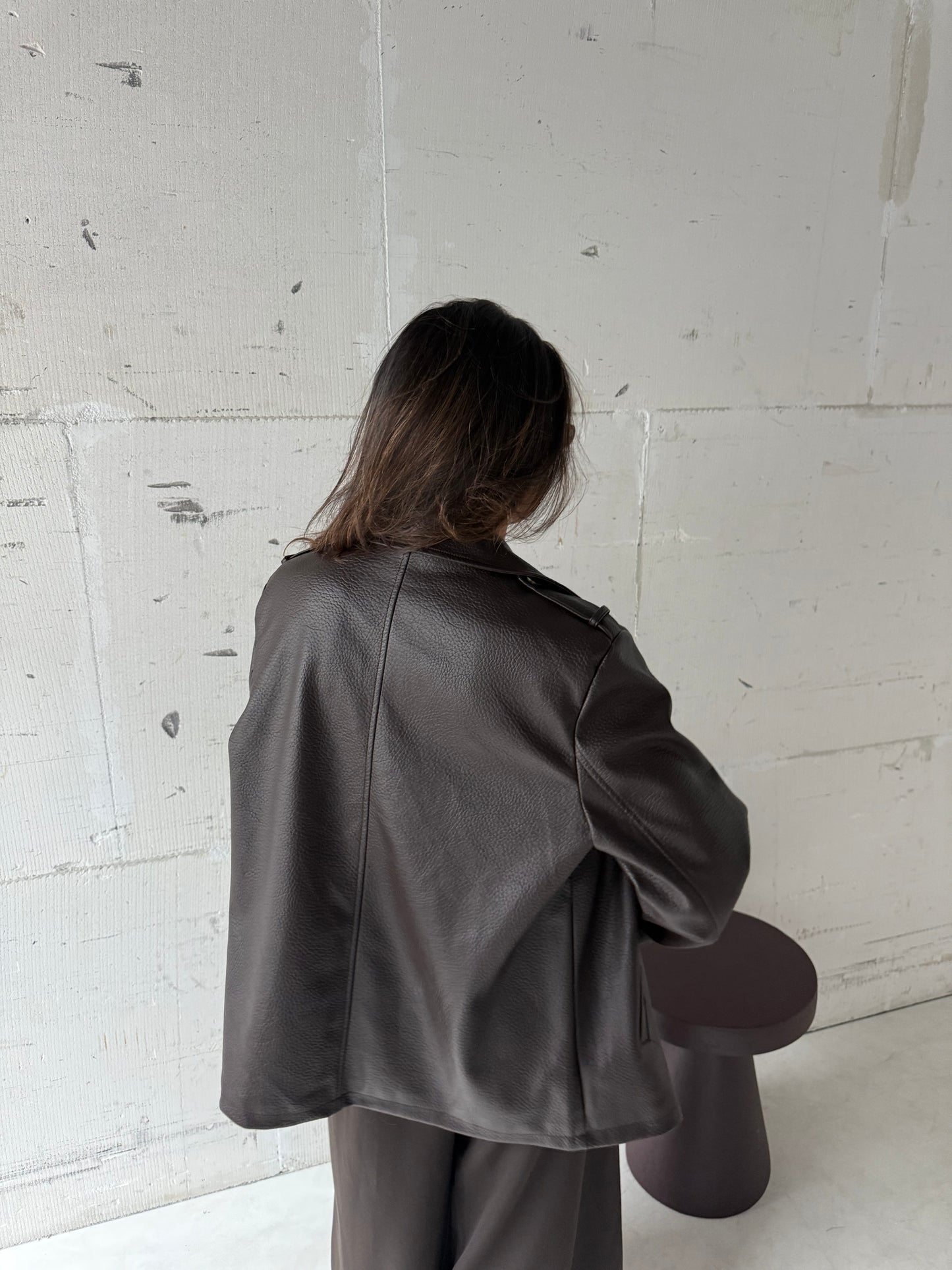 Jas bruin PU-leer
