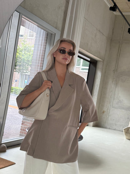 Gilet lang taupe