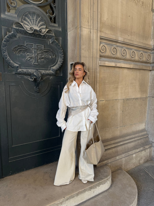 Sjaaltje crème met print