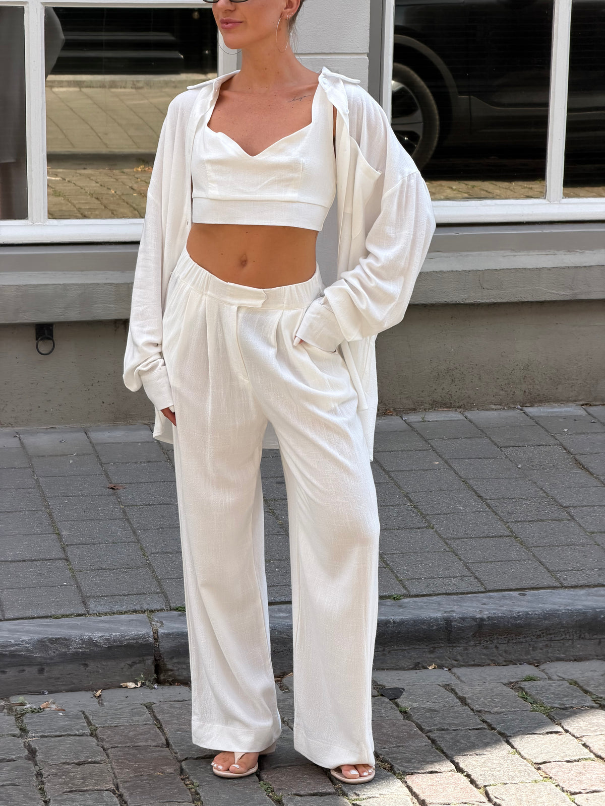 Linnen pantalon wit
