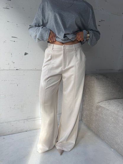 Suede-look pantalon beige