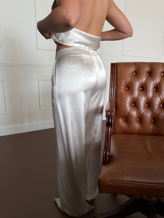Pantalon crème satijn