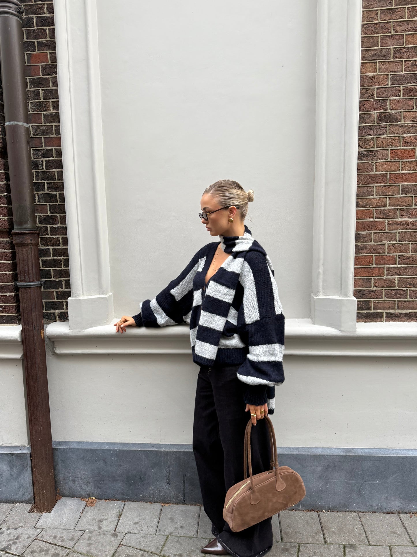 Trui streep met sjaaltje