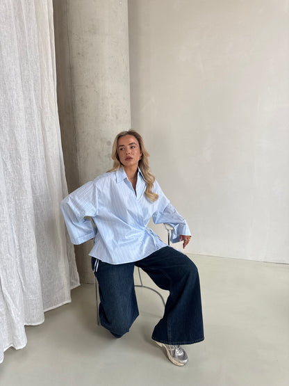 Blouse blauw met streep