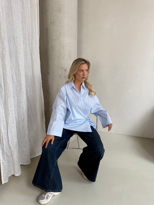 Blouse blauw met streep