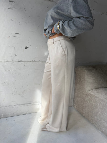 Suede-look pantalon beige