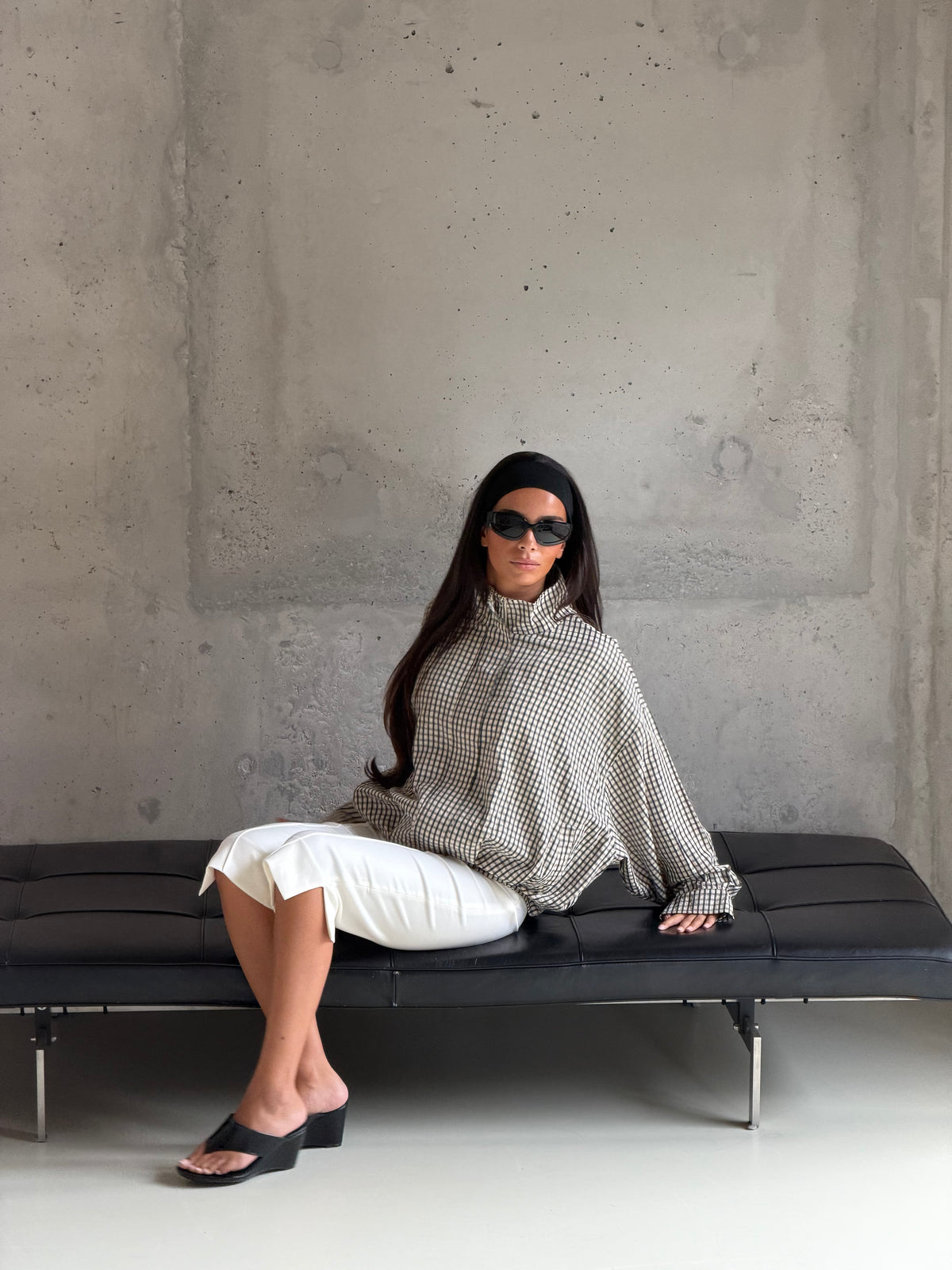 Geruit blouse jasje