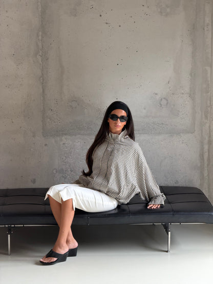 Geruit blouse jasje