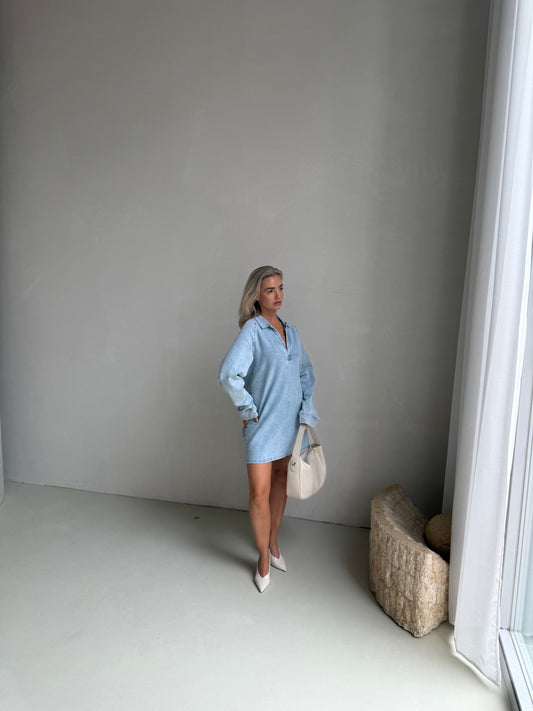Oversized shirt dress denim