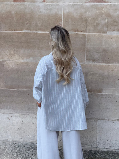 Blouse grijs met streep