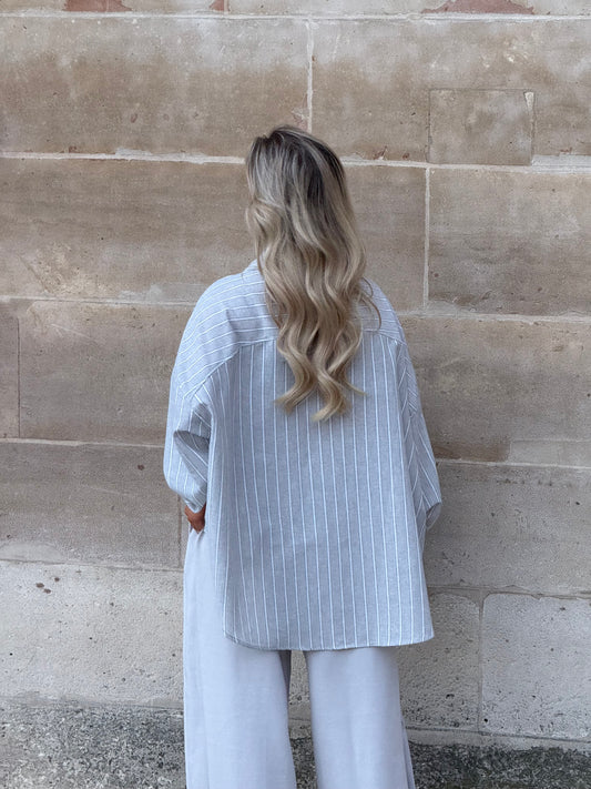 Blouse grijs met streep