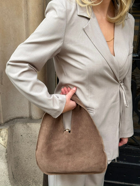 Tas suède zak taupe