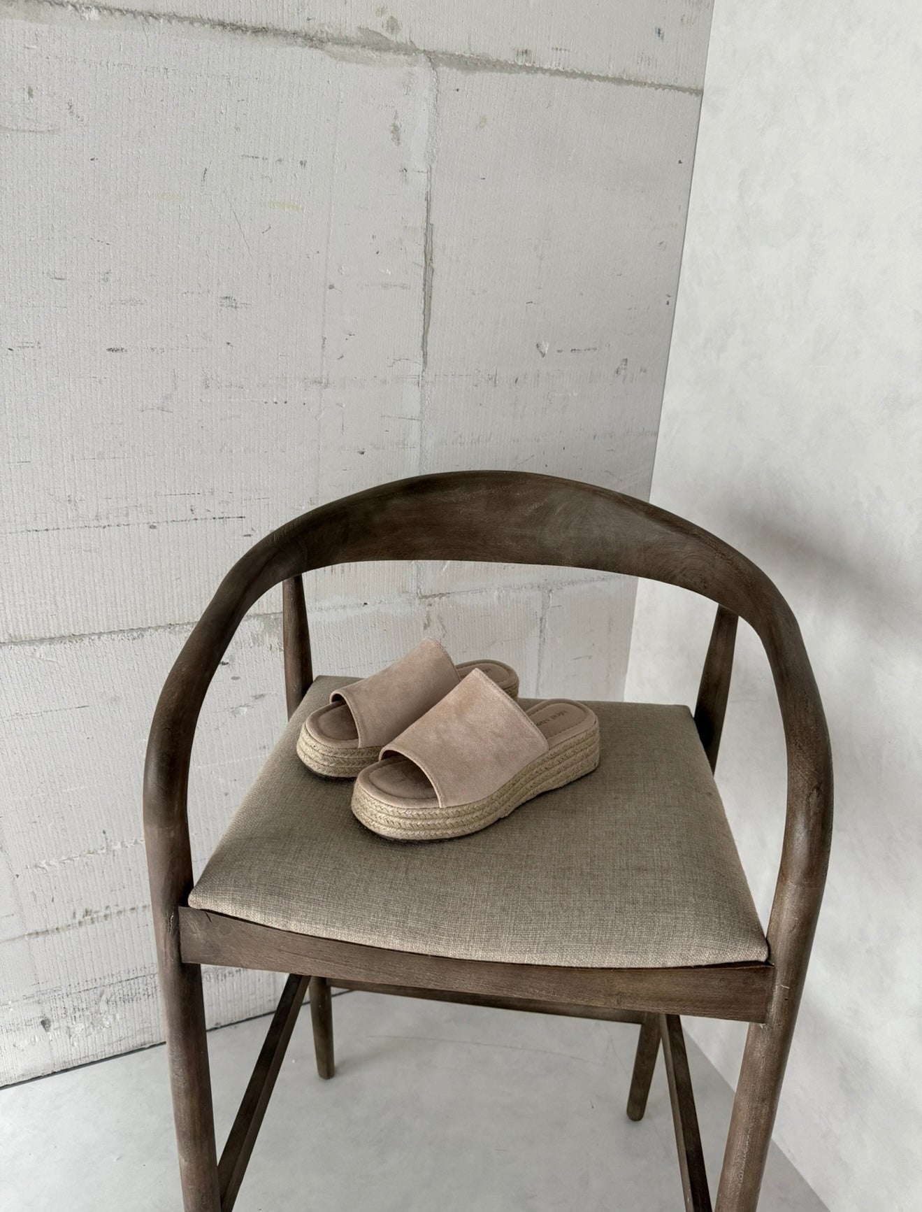 Slipper blok beige