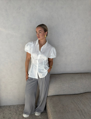 Blouse wit getailleerd