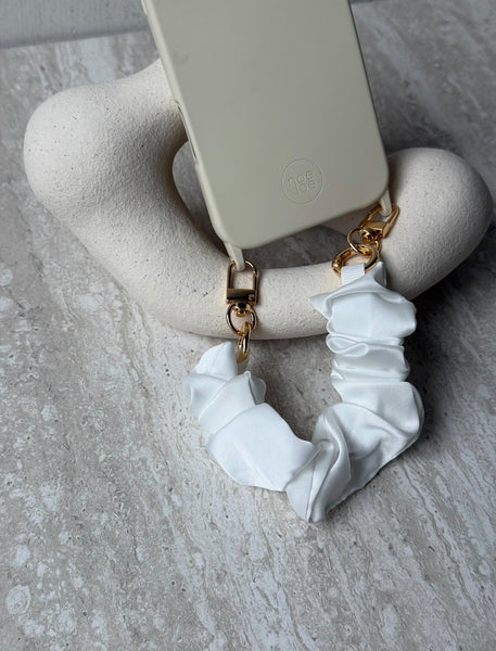 Beige hoesje + wit koord