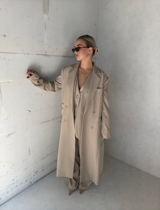 Jas lang beige