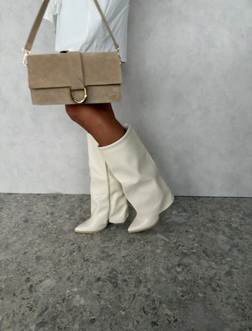 Laars PU-leer beige