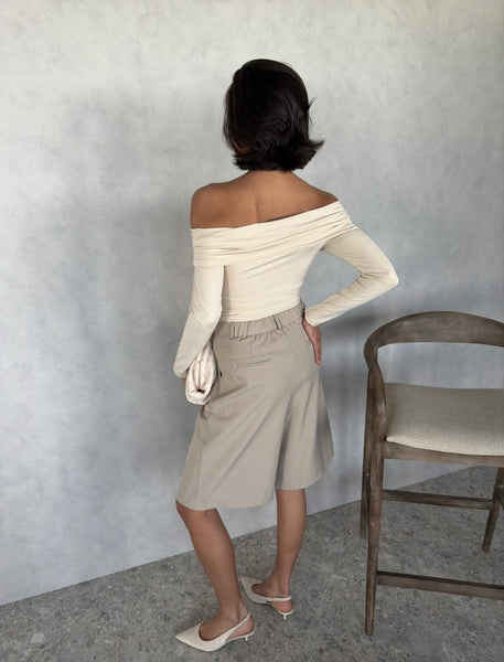 Korte broek beige