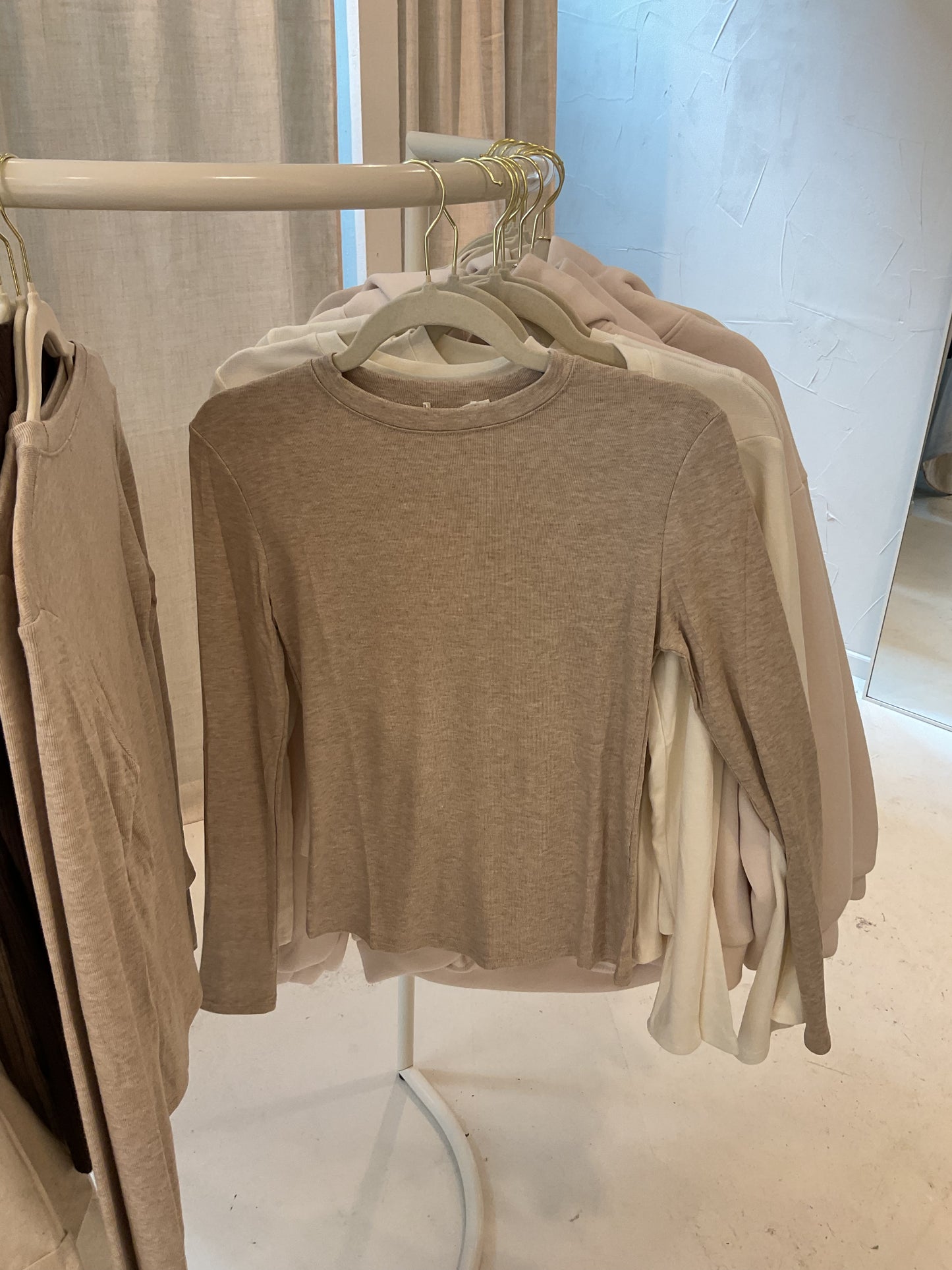 Lange mouwen shirt beige