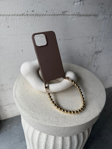 Bruin hoesje + goud koordje