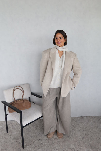 Wollen pantalon taupe