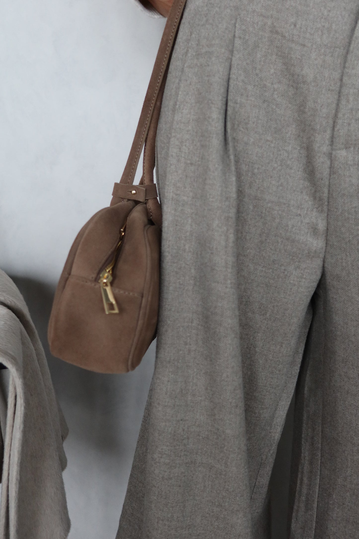 Wollen pantalon taupe