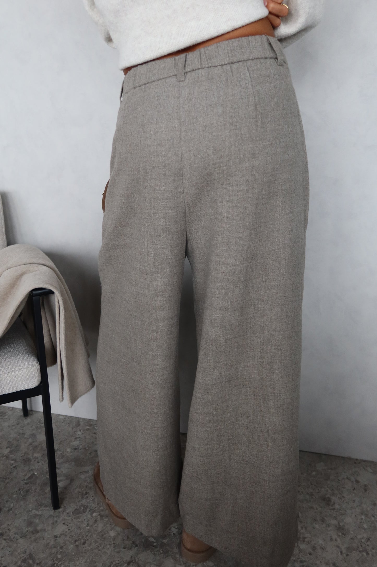 Wollen pantalon taupe