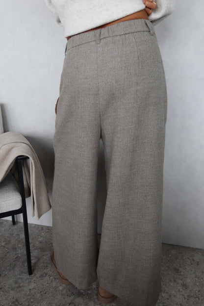 Wollen pantalon taupe