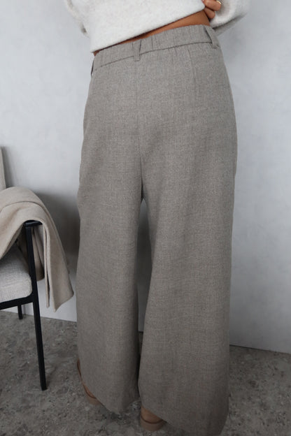 Wollen pantalon taupe