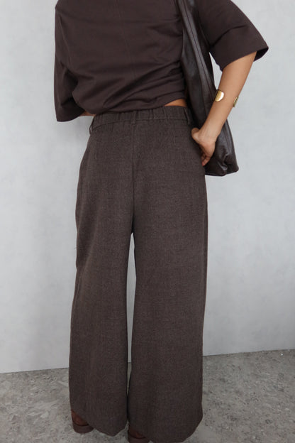 Wollen pantalon Coffee