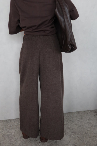 Wollen pantalon Coffee