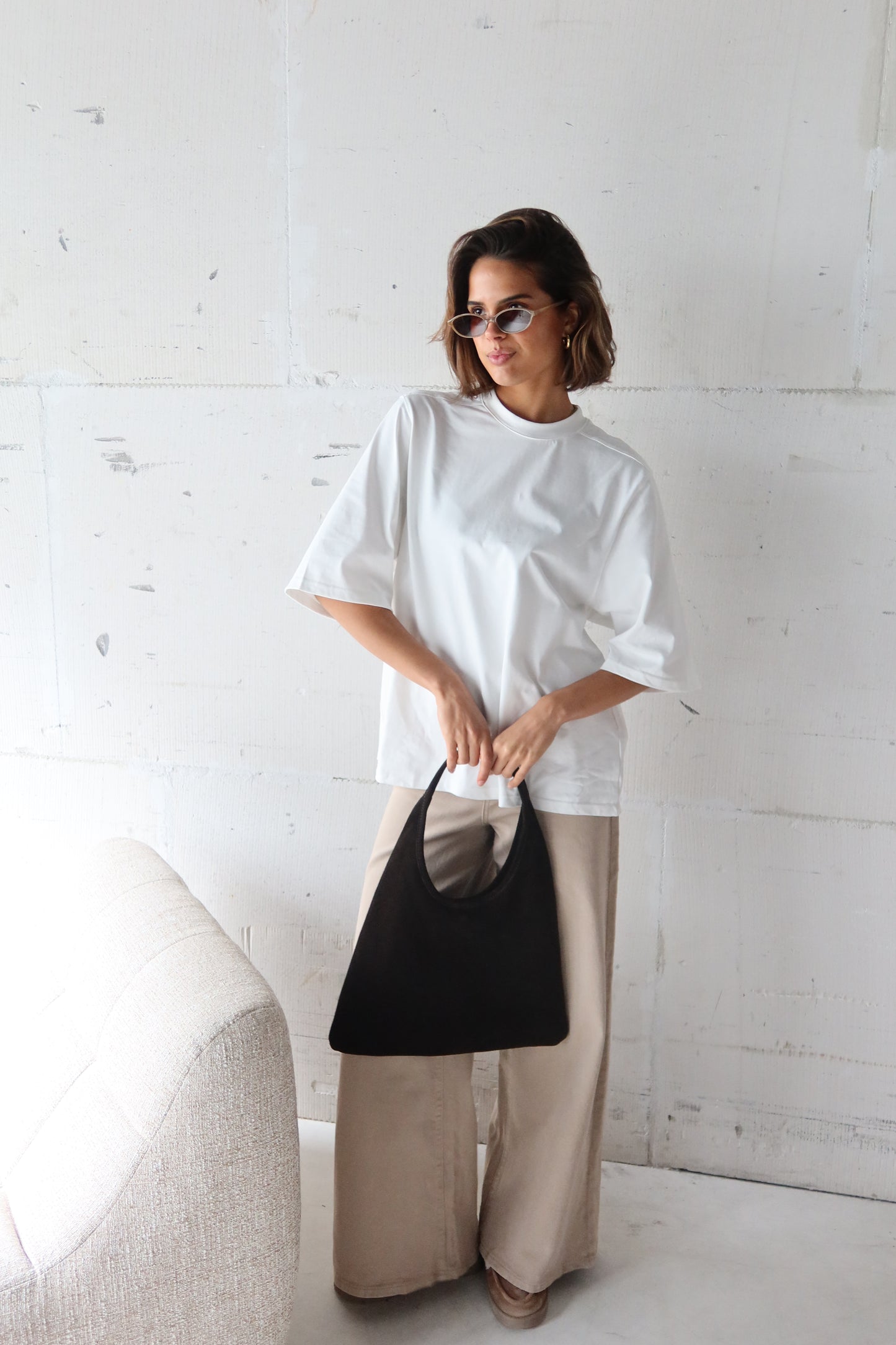 Tas suède luxe bruin