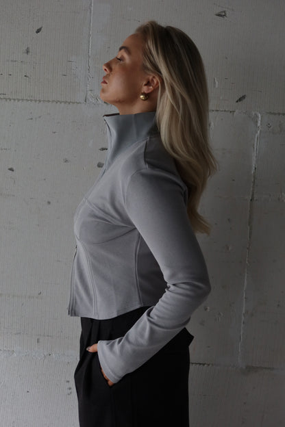 Grijs zipper vest