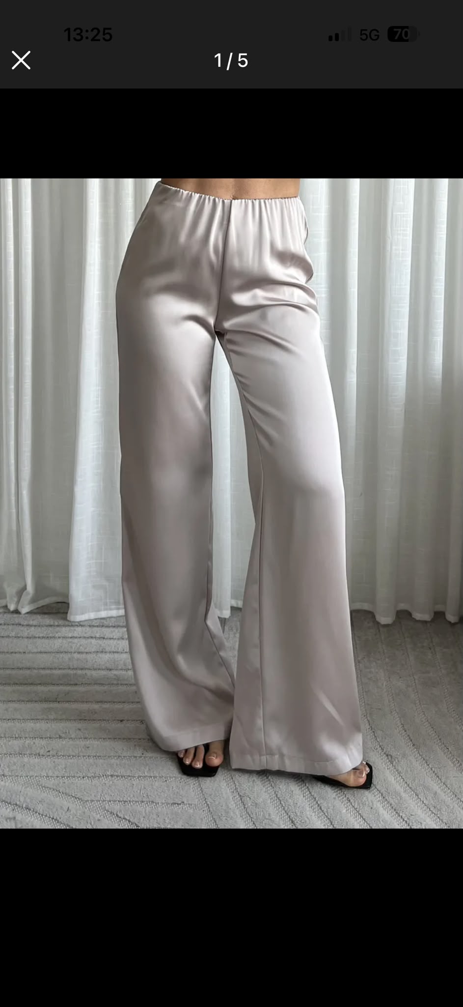 Satijn beige broek