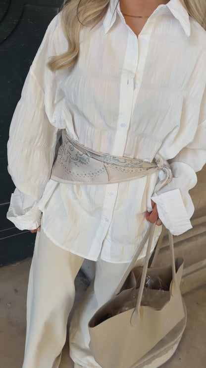 Sjaaltje crème met print