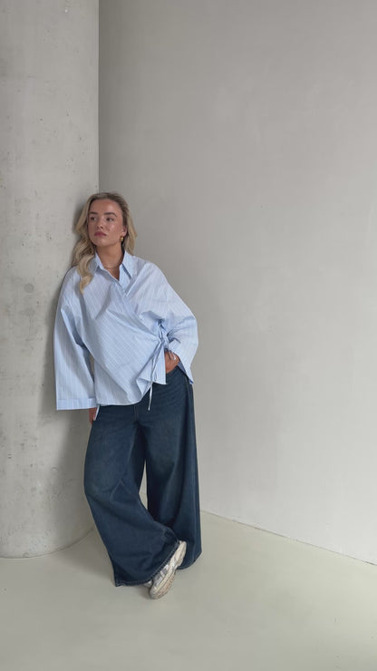 Blouse blauw met streep